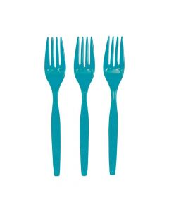 Turquoise Plastic Forks