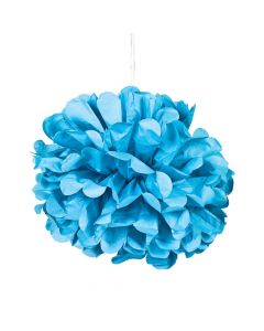 Turquoise Tissue Paper Pom-Pom Decorations