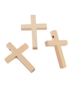 Unfinished Wood Cross Beads