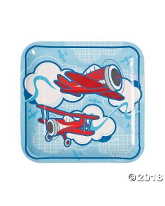 Up & Away Square Paper Dinner Plates