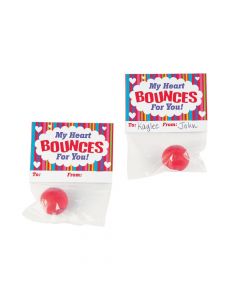 Valentine Bouncy Ball Exchange Cards
