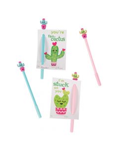 Valentine Cactus Pens with Card