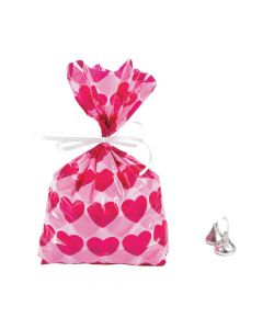Valentine Heart Cellophane Bags