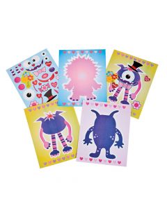 Valentine Monster Sticker Scenes