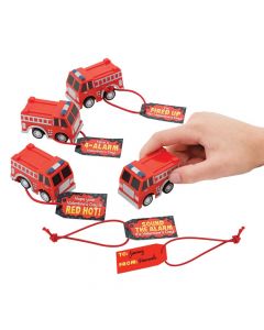Valentine Pullback Fire Trucks with Card