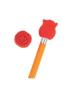 Valentine Rose Eraser Pencil Toppers