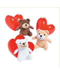 Valentine Stuffed Bear-Filled Hearts