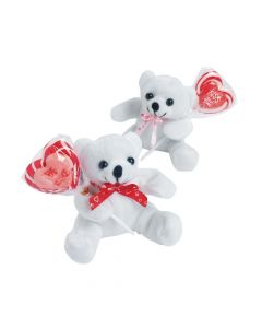 Valentine Stuffed Bears with Sucker