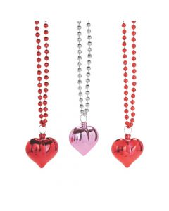 Valentine’s Day Jumbo Heart Beaded Necklaces