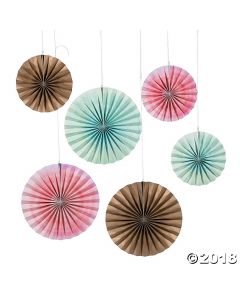 Watercolor Rainbow Hanging Fans