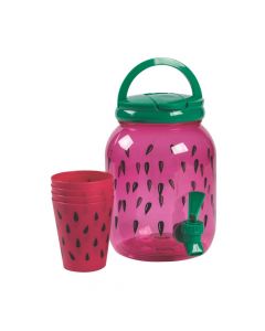 Watermelon Drink Dispenser with Cups