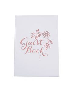Wedding Guest Book with Rose Gold Foil Accents