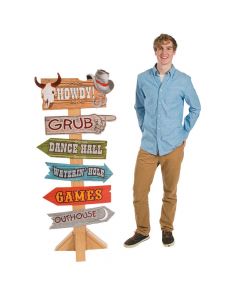 Western Party Directional Sign Cardboard Stand-Up