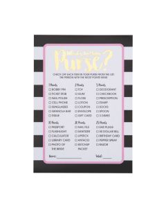 What's in Your Purse Bridal Shower Game Cards