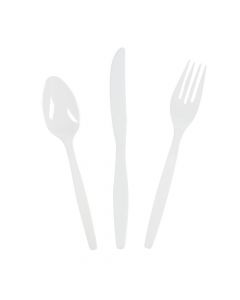 White High Count Plastic Cutlery Set