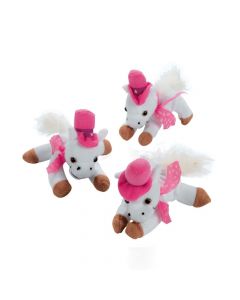 White and Pink Cowgirl Stuffed Horses