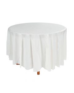 White Round Plastic Tablecloth