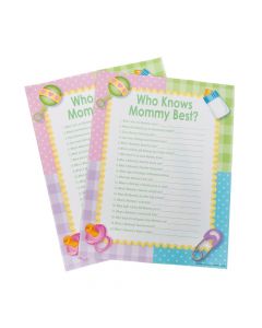 "who Knows Mommy Best" Baby Shower Game