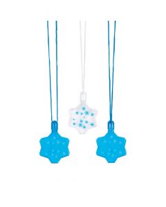 Winter Snowflake Bubble Bottle Necklaces