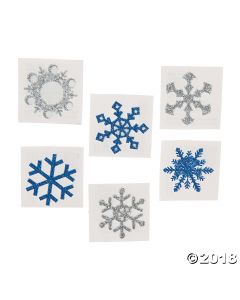 Winter Snowflake Glitter Tattoo Stickers
