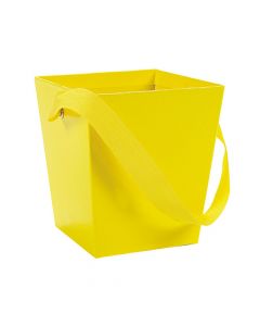 Yellow Candy Buckets with Ribbon Handle