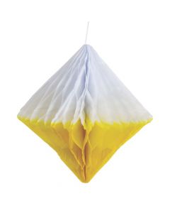 Yellow Hanging Diamond Honeycomb Decorations