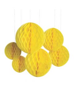 Yellow Hanging Honeycomb Decorations