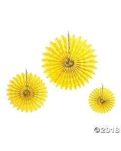 Yellow Tissue Hanging Fans